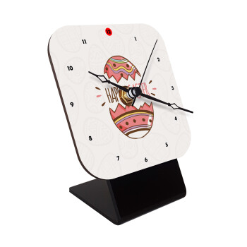 Happy easter egg, Quartz Wooden table clock with hands (10cm)