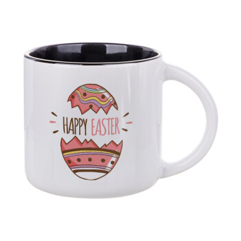 Happy easter egg, Κούπα κεραμική 400ml Λευκή/Μαύρη