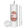 Tumbler stainless steel 600ml, with metal straw & cleaning brush