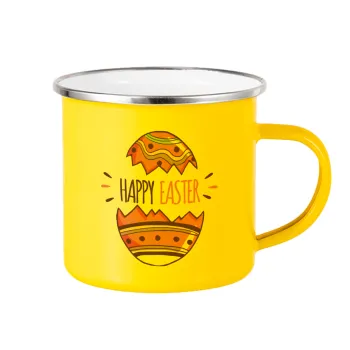 Happy easter egg, Yellow Enamel Metallic Cup 360ml