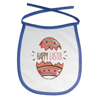 Happy easter egg, Σαλιάρα μωρού αλέκιαστη με κορδόνι Μπλε