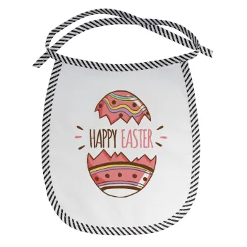 Happy easter egg, Σαλιάρα μωρού αλέκιαστη με κορδόνι Μαύρη