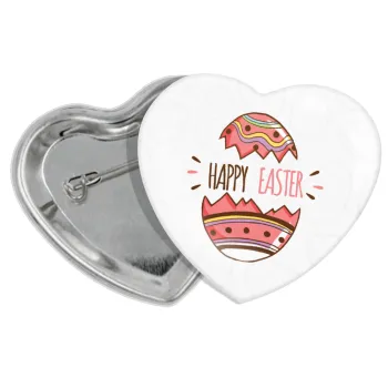 Happy easter egg, Κονκάρδα παραμάνα καρδιά (57x52mm)