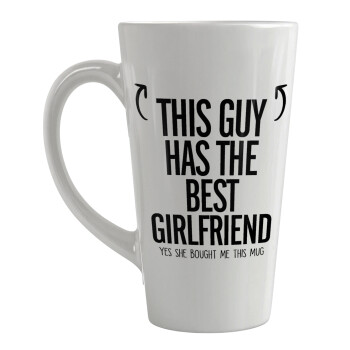 This guy has the best Girlfriend, Κούπα κωνική Latte Μεγάλη, κεραμική, 450ml