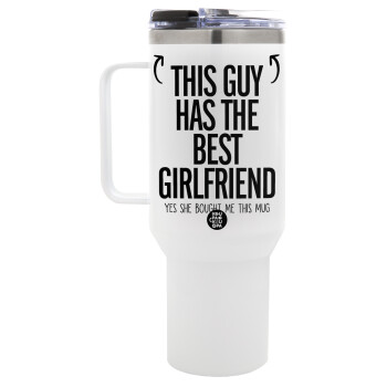 This guy has the best Girlfriend, Mega Stainless steel Tumbler with lid, double wall 1,2L