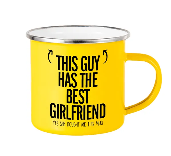 This guy has the best Girlfriend — Yellow Enamel Metallic Cup 360ml