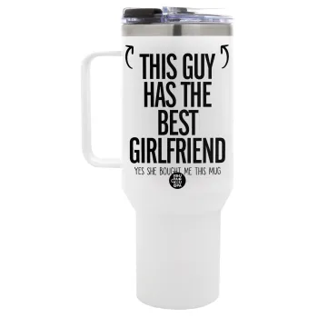 This guy has the best Girlfriend, Mega Stainless steel Tumbler with lid, double wall 1,2L