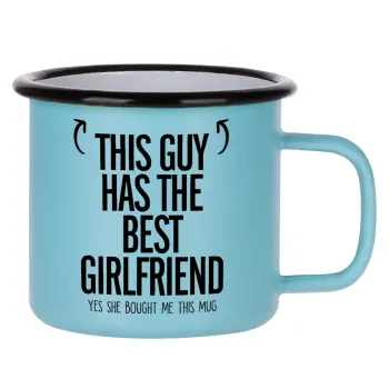 This guy has the best Girlfriend, Κούπα Μεταλλική εμαγιέ ΜΑΤ σιέλ 360ml