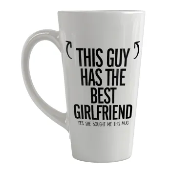 This guy has the best Girlfriend, Κούπα κωνική Latte Μεγάλη, κεραμική, 450ml