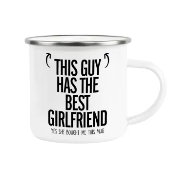 This guy has the best Girlfriend, Metallic enamel cup white 360ml