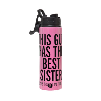 This guy has the best Sister, Metallic water bottle with safety lid, 850ml aluminum