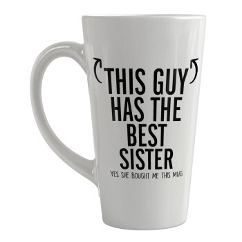 This guy has the best Sister, Κούπα κωνική Latte Μεγάλη, κεραμική, 450ml