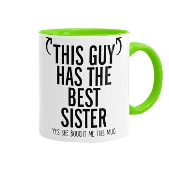 This guy has the best Sister, Mug colored light green, ceramic, 330ml