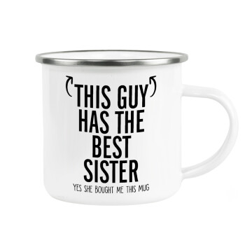 This guy has the best Sister, Metallic enamel cup white 360ml