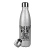 Metallic Glitter Silver Thermos Flask (Stainless steel), double-walled, 500ml