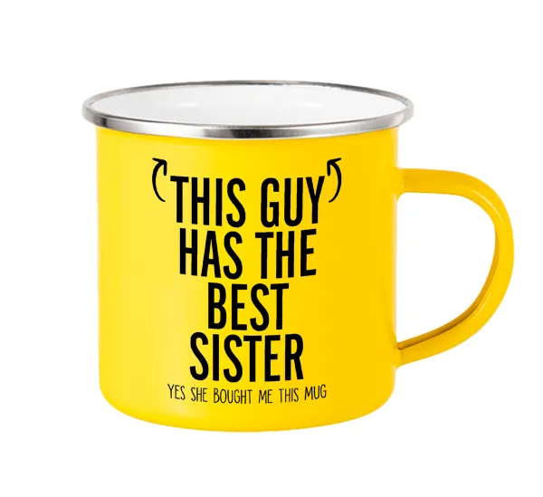 This guy has the best Sister — Yellow Enamel Metallic Cup 360ml