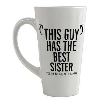 This guy has the best Sister, Κούπα κωνική Latte Μεγάλη, κεραμική, 450ml