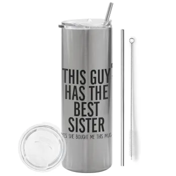 This guy has the best Sister, Tumbler stainless steel Silver 600ml, with metal straw & cleaning brush