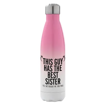 This guy has the best Sister, Metal mug thermos Pink/White (Stainless steel), double wall, 500ml