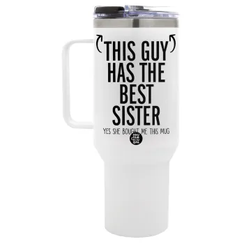 This guy has the best Sister, Mega Stainless steel Tumbler with lid, double wall 1,2L