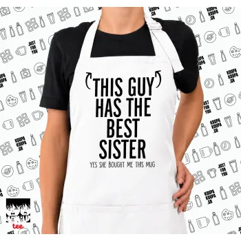 This guy has the best Sister, Ποδιά μακριά Σεφ ολόσωμη με τσέπες white (ΕΝΗΛΙΚΩΝ)