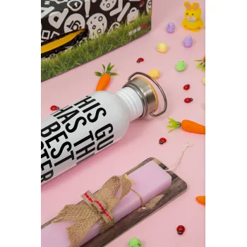 This guy has the best Sister, Πασχαλινή Λαμπάδα με παγούρι μεταλλικό (620ml, stainless steel) & κερί αρωματικό πλακέ (30cm) (ΡΟΖ)