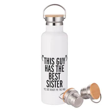 This guy has the best Sister, Stainless steel White with wooden lid (bamboo), double wall, 750ml