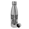 Metallic water bottle, stainless steel, 750ml