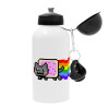 Nyan Pop-Tart Cat, Μεταλλικό παγούρι νερού, Λευκό, αλουμινίου 500ml
