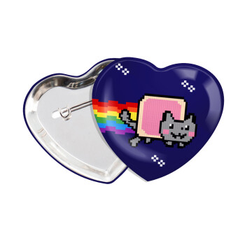 Nyan Pop-Tart Cat, Κονκάρδα παραμάνα καρδιά (57x52mm)