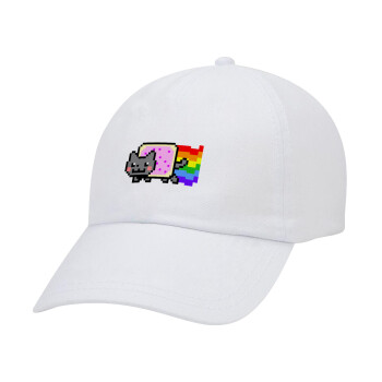 Nyan Pop-Tart Cat, Καπέλο Baseball Λευκό (5-φύλλο, unisex)