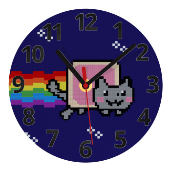 Nyan Pop-Tart Cat, Ρολόι τοίχου γυάλινο (20cm)