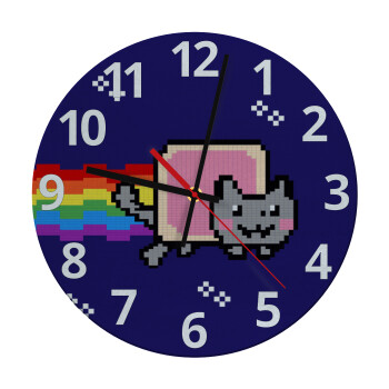 Nyan Pop-Tart Cat, Ρολόι τοίχου γυάλινο (30cm)