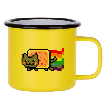 Nyan Pop-Tart Cat, Κούπα Μεταλλική εμαγιέ ΜΑΤ Κίτρινη 360ml