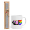 Nyan Pop-Tart Cat, Πασχαλινό Σετ, Κούπα κεραμική (330ml) & πασχαλινή λαμπάδα αρωματική πλακέ (30cm) (ΓΚΡΙ)