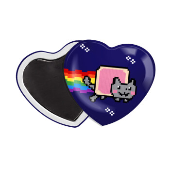 Nyan Pop-Tart Cat, Μαγνητάκι καρδιά (57x52mm)