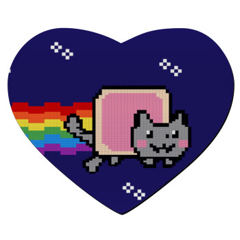 Nyan Pop-Tart Cat, Mousepad heart 23x20cm