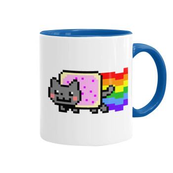 Nyan Pop-Tart Cat, Κούπα χρωματιστή μπλε, κεραμική, 330ml