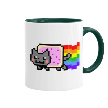 Nyan Pop-Tart Cat, Mug colored green, ceramic, 330ml
