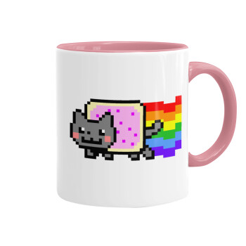 Nyan Pop-Tart Cat, Κούπα χρωματιστή ροζ, κεραμική, 330ml