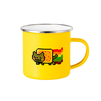 Nyan Pop-Tart Cat, Κούπα Μεταλλική εμαγιέ Κίτρινη 360ml