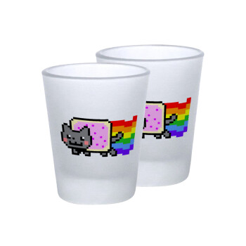 Nyan Pop-Tart Cat, Σφηνοπότηρα γυάλινα 45ml του πάγου (2 τεμάχια)