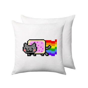 Nyan Pop-Tart Cat, Μαξιλάρι καναπέ 40x40cm περιέχεται το  γέμισμα