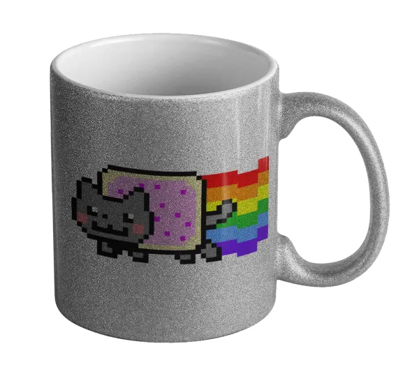 Nyan Pop-Tart Cat — Glitter Ασημένια