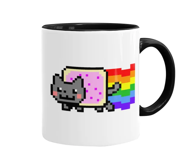 Nyan Pop-Tart Cat — Mug colored black, ceramic, 330ml