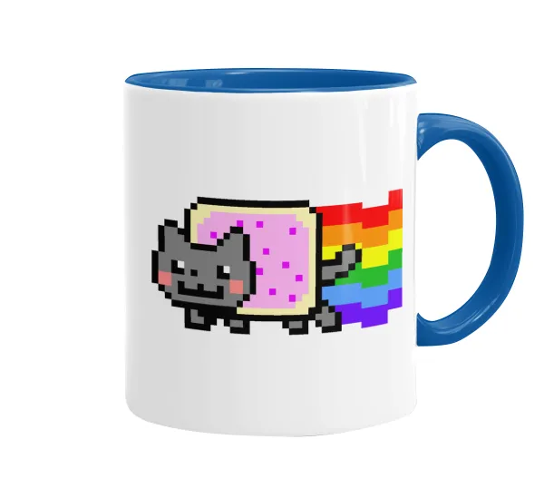 Nyan Pop-Tart Cat — Κούπα χρωματιστή μπλε, κεραμική, 330ml