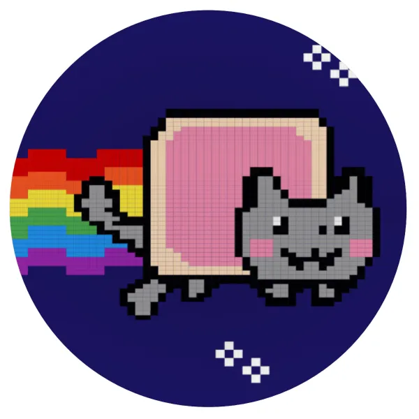 Nyan Pop-Tart Cat — Mousepad Round 20cm