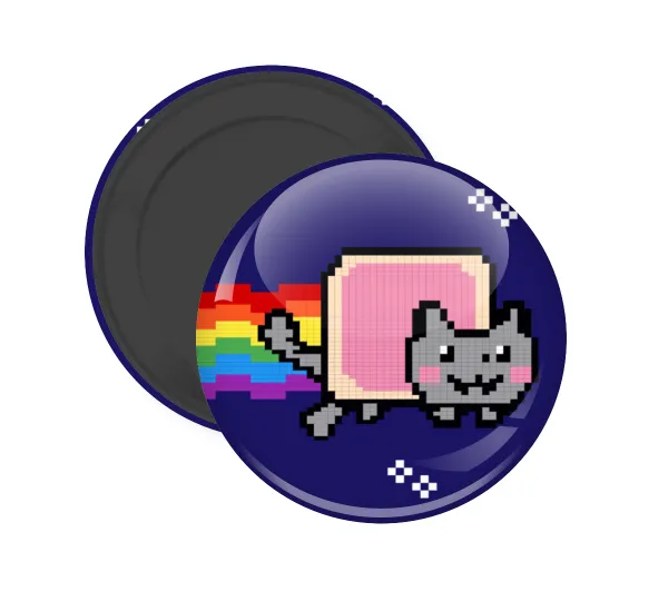 Nyan Pop-Tart Cat — Round fridge magnet, 5cm