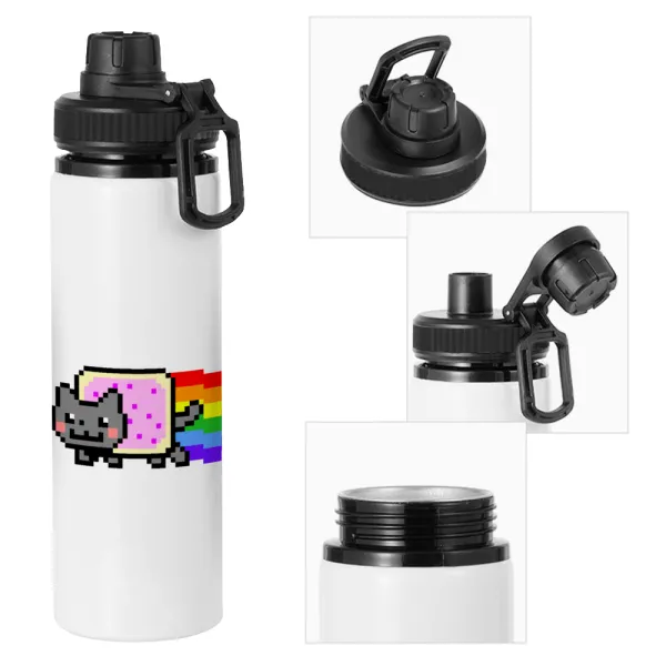 Nyan Pop-Tart Cat — Metal water bottle with safety cap, aluminum 850ml