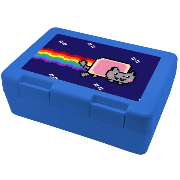 Nyan Pop-Tart Cat — Παιδικό δοχείο κολατσιού ΜΠΛΕ 185x128x65mm (BPA free πλαστικό)
